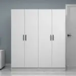Ντουλάπα ρούχων Ανάφη 11 τετράφυλλη χρώμα λευκό 160×51,8×181εκ. – εικόνα 4