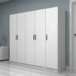 Ντουλάπα ρούχων Ανάφη 11 πεντάφυλλη χρώμα λευκό 200×51,8×181εκ. – εικόνα 3
