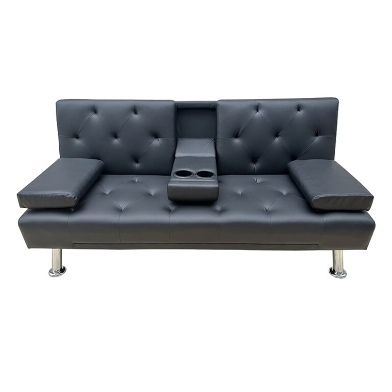 REST BLACK PU ΚΑΝΑΠΕΣ-ΚΡΕΒΑΤΙ 168X88X79εκ.