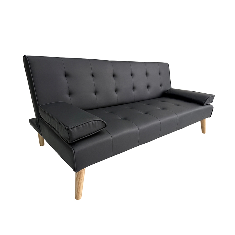 MERYL BLACK PU ΚΑΝΑΠΕΣ ΚΡΕΒΑΤΙ 170X81X74εκ.