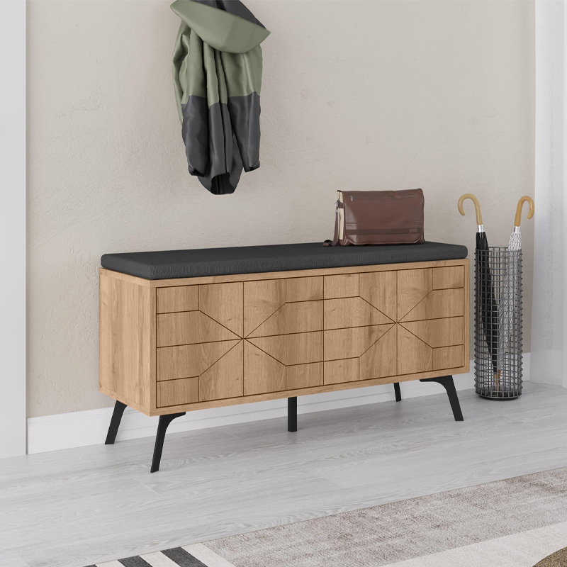 Παπουτσοθήκη Βεργίνα 82 χρώμα sapphire oak 107x35x55εκ.