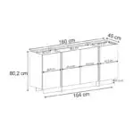 Μπουφές Κύθηρα 85 χρώμα travertine 180x45x80,2εκ. – εικόνα 7