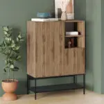 Μπουφές Πόρος 43 χρώμα καρυδί Ud – black wood 90x40x125εκ.