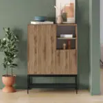 Μπουφές Πόρος 43 χρώμα καρυδί Ud – black wood 90x40x125εκ. – εικόνα 3