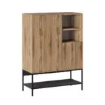 Μπουφές Πόρος 43 χρώμα καρυδί Ud – black wood 90x40x125εκ. – εικόνα 6