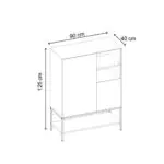 Μπουφές Πόρος 43 χρώμα καρυδί Ud – black wood 90x40x125εκ. – εικόνα 7