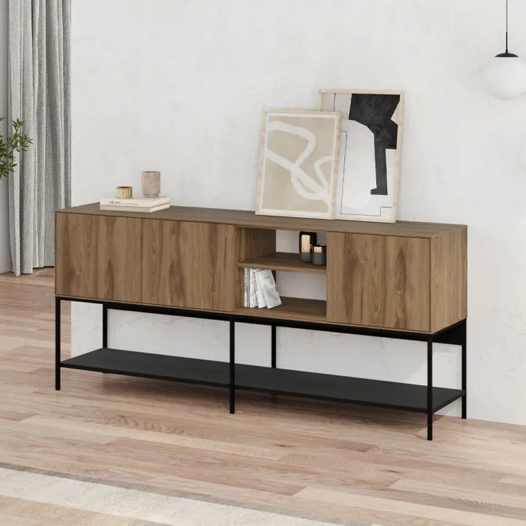 Μπουφές Πόρος 43 χρώμα καρυδί Ud – black wood 180x40x80εκ.