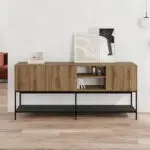 Μπουφές Πόρος 43 χρώμα καρυδί Ud – black wood 180x40x80εκ. – εικόνα 3