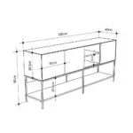 Μπουφές Πόρος 43 χρώμα καρυδί Ud – black wood 180x40x80εκ. – εικόνα 7