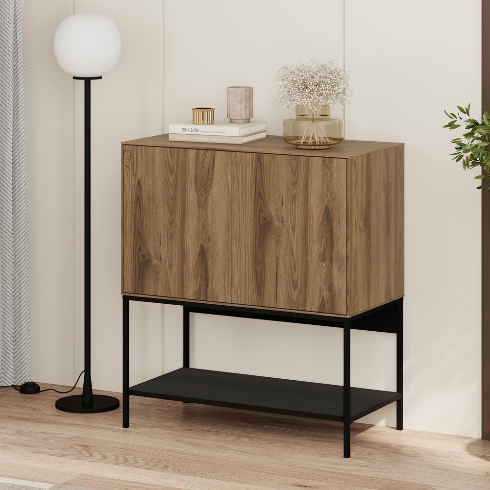 Μπουφές Πόρος 43 χρώμα καρυδί Ud - black wood 80x40x90εκ.