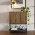 Μπουφές Πόρος 43 χρώμα καρυδί Ud – black wood 80x40x90εκ. – εικόνα 5