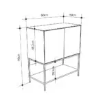 Μπουφές Πόρος 43 χρώμα καρυδί Ud – black wood 80x40x90εκ. – εικόνα 7