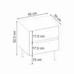 Κομοδίνο Σάμος 32 χρώμα sandstone 45x35x52,5εκ. – εικόνα 7