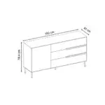 Μπουφές Σάμος 32 χρώμα sandstone 150x40x78,4εκ. – εικόνα 7