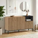 Μπουφές Επίδαυρος 65 χρώμα sepet oak – black wood 140×41,8×80εκ.