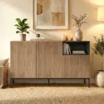 Μπουφές Επίδαυρος 65 χρώμα sepet oak – black wood 140×41,8×80εκ. – εικόνα 2