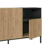 Μπουφές Επίδαυρος 65 χρώμα sepet oak – black wood 140×41,8×80εκ. – εικόνα 3