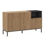 Μπουφές Επίδαυρος 65 χρώμα sepet oak – black wood 140×41,8×80εκ. – εικόνα 4