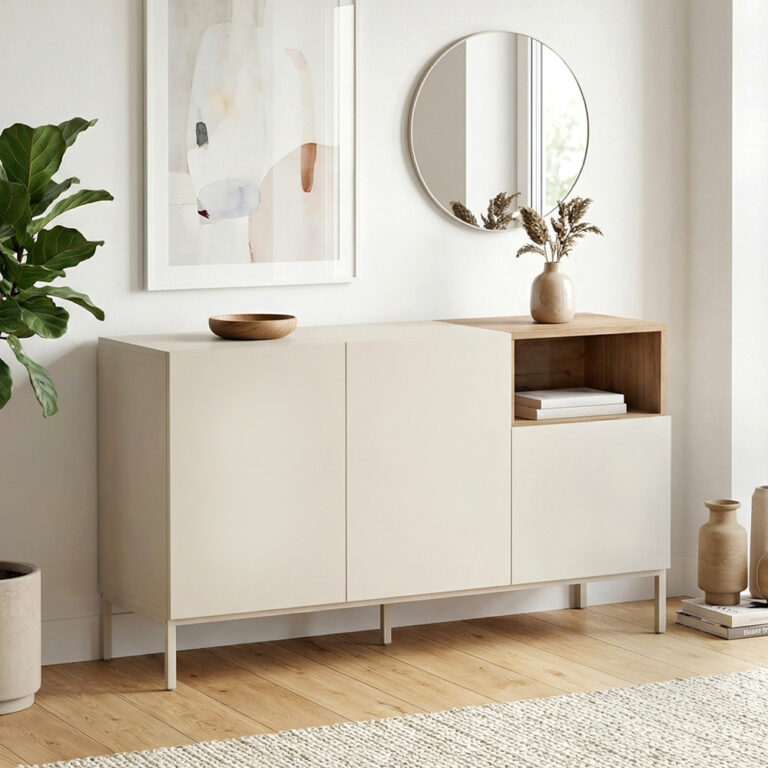 Μπουφές Cailin χρώμα sandstone – sepet oak 140×41,8×80εκ.
