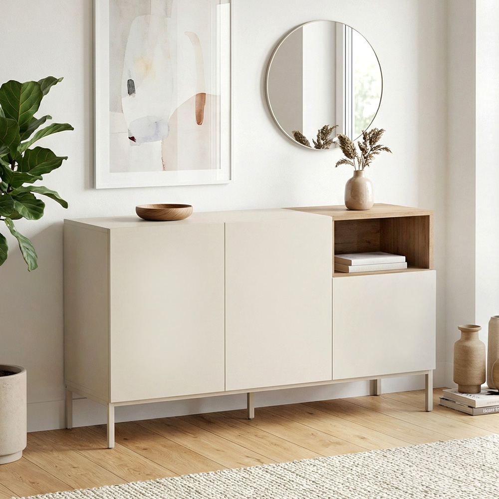 Μπουφές Επίδαυρος 65 χρώμα sandstone - sepet oak 140x41,8x80εκ.