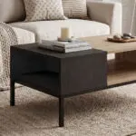 Τραπεζάκι σαλονιού Επίδαυρος 65 χρώμα sepet oak – black wood 90x56x40,6εκ. – εικόνα 3