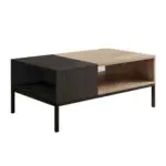 Τραπεζάκι σαλονιού Επίδαυρος 65 χρώμα sepet oak – black wood 90x56x40,6εκ. – εικόνα 4