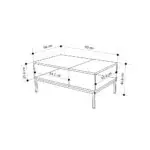 Τραπεζάκι σαλονιού Επίδαυρος 65 χρώμα sepet oak – black wood 90x56x40,6εκ. – εικόνα 5