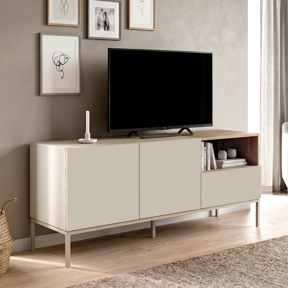Έπιπλο τηλεόρασης Επίδαυρος 65 χρώμα sandstone - sepet oak 140x41,8x55εκ.