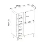 Μπουφές Δελφοί 61 χρώμα sepet oak 85x44x120,4εκ. – εικόνα 7