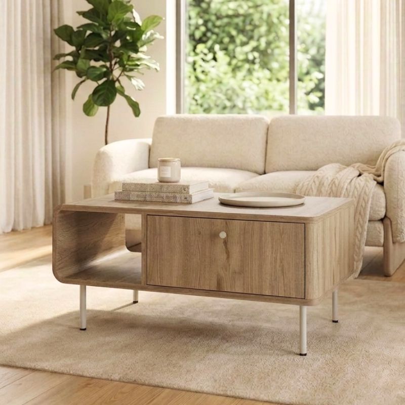 Τραπεζάκι σαλονιού Δελφοί 61 χρώμα sepet oak 90x60x40,4εκ.