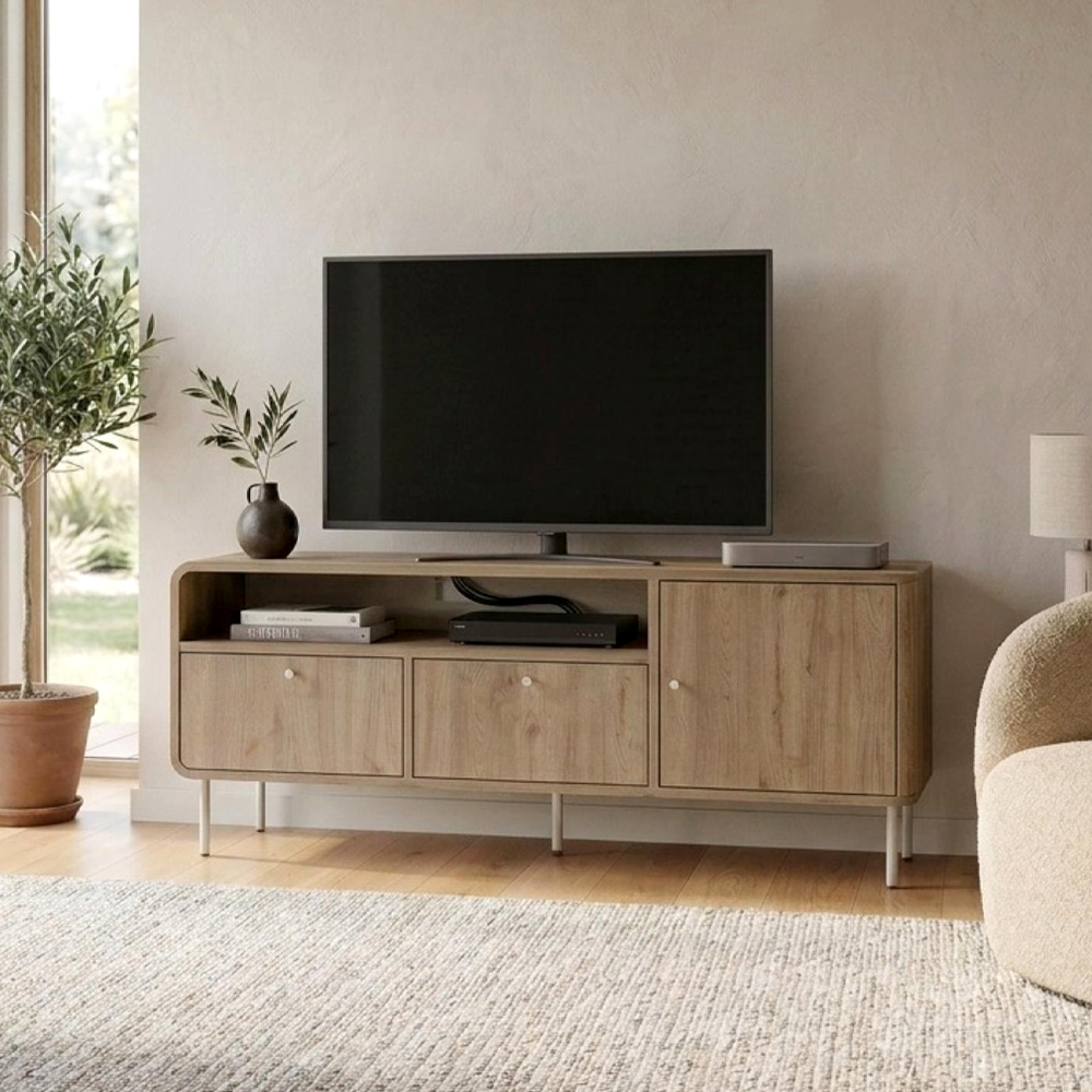Έπιπλο τηλεόρασης Δελφοί 61 χρώμα sepet oak 140,3x34x55,7εκ.
