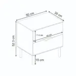 Κομοδίνο Καστελόριζο 78 χρώμα sandstone 50x35x52,3εκ. – εικόνα 8