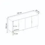 Μπουφές Καστελόριζο 78 χρώμα sandstone 150x40x78,5εκ. – εικόνα 8