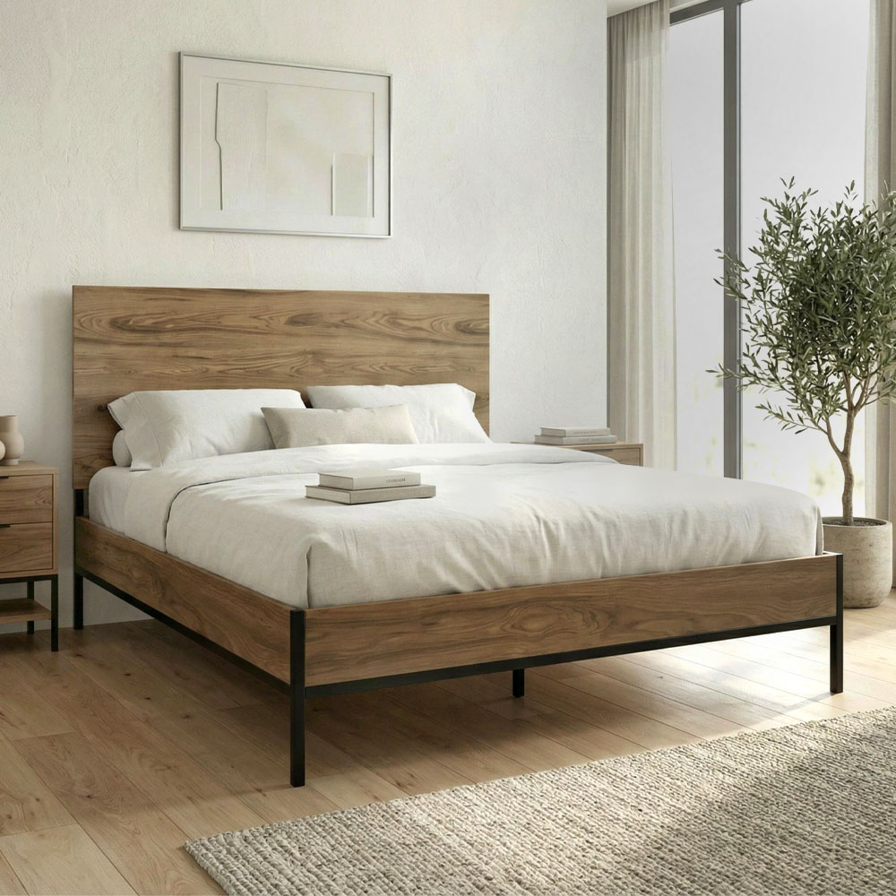 Κρεβάτι Κύθηρα 30 χρώμα καρυδί Ud 160x200εκ.