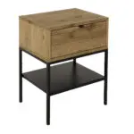 Κομοδίνο Θάσος 86 χρώμα καρυδί Ud 45x35x56,4εκ. – εικόνα 6