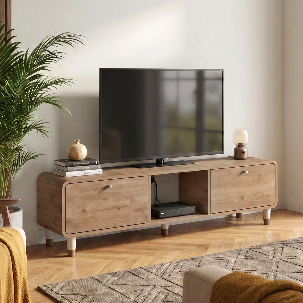 Έπιπλο τηλεόρασης Πάτμος 66 χρώμα sepet oak 150x34x41εκ.