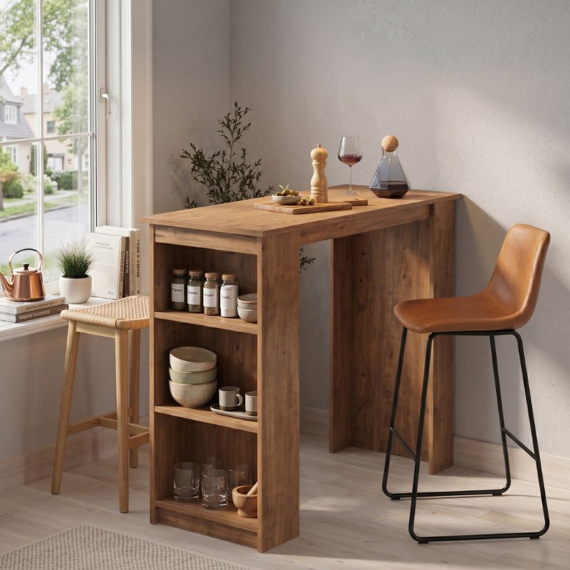 Τραπέζι μπαρ Καστελόριζο 74 χρώμα pine oak 120x50x103,6εκ.
