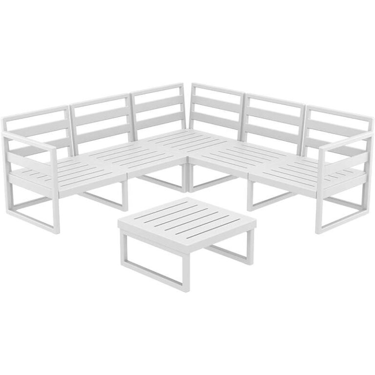 MYKONOS ΓΩΝΙΑ SET WHITE ΧΩΡΙΣ ΜΑΞΙΛΑΡΙΑ ΠΟΛ/ΝΙΟΥ (+ΤΡΑΠ.65εκ.)