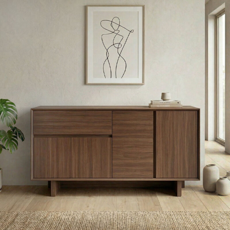 Μπουφές Κάρπαθος 90 χρώμα καρυδί milano 146x45x76,5εκ.