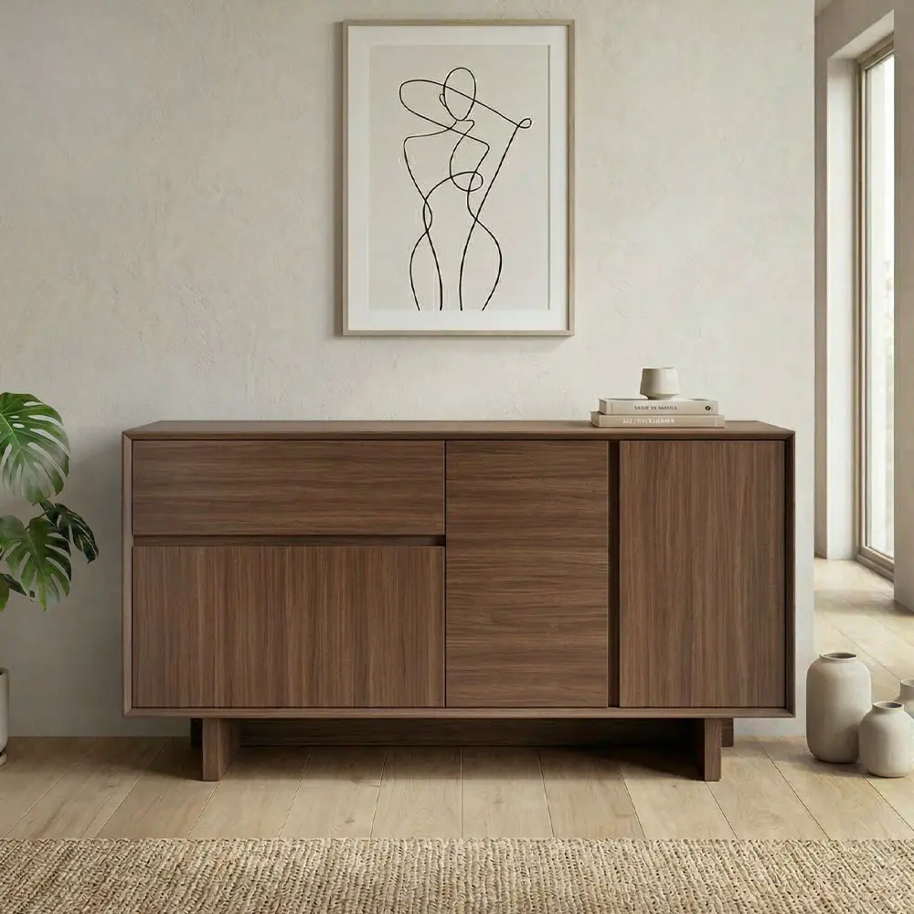Μπουφές Κάρπαθος 90 χρώμα καρυδί milano 146x45x76,5εκ.