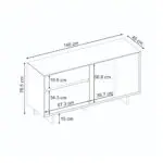 Μπουφές Κάρπαθος 90 χρώμα sapphire oak 146x45x76,5εκ. – εικόνα 6