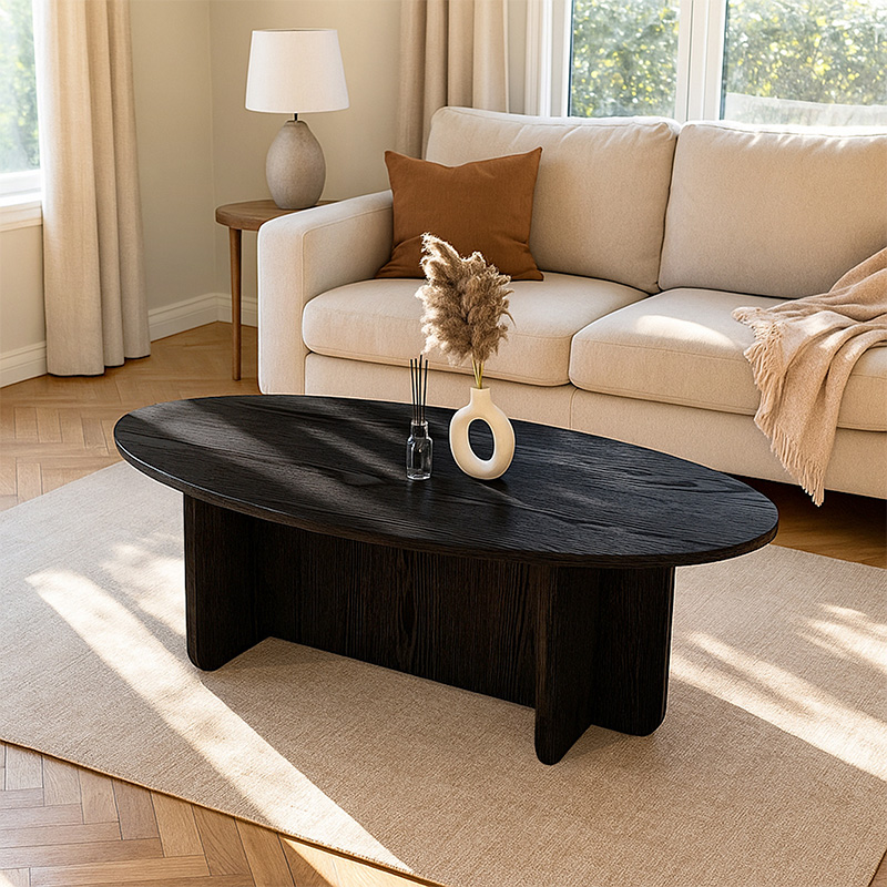Τραπεζάκι σαλονιού Πάτμος 67 χρώμα sencron black 120x60x39,8εκ.