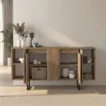 Μπουφές Χίος 67 χρώμα καρυδί 160×35,2×80εκ. – εικόνα 2