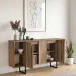 Μπουφές Χίος 67 χρώμα καρυδί 160×35,2×80εκ. – εικόνα 5