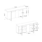 Μπουφές Χίος 67 χρώμα καρυδί 160×35,2×80εκ. – εικόνα 9