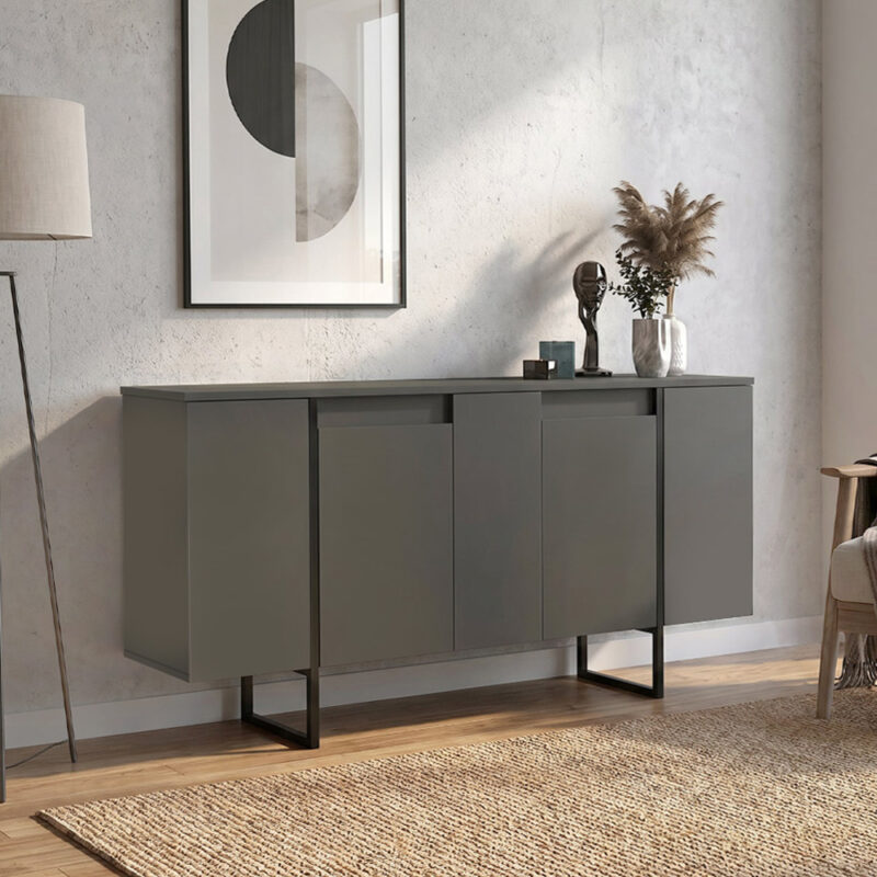 Μπουφές Χίος 67 χρώμα ανθρακί 160x35,2x80εκ.