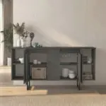 Μπουφές Χίος 67 χρώμα ανθρακί 160×35,2×80εκ. – εικόνα 2