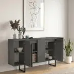 Μπουφές Χίος 67 χρώμα ανθρακί 160×35,2×80εκ. – εικόνα 5