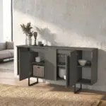 Μπουφές Χίος 67 χρώμα ανθρακί 160×35,2×80εκ. – εικόνα 6