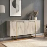 Μπουφές Χίος 67 χρώμα travertine – χρυσό 160×35,2×80εκ.